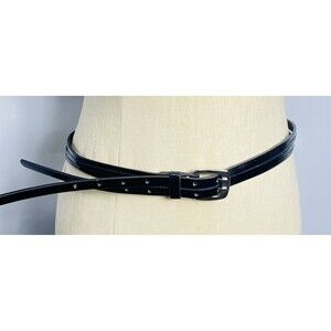 Elagant Women Double Belt Black 40” Long